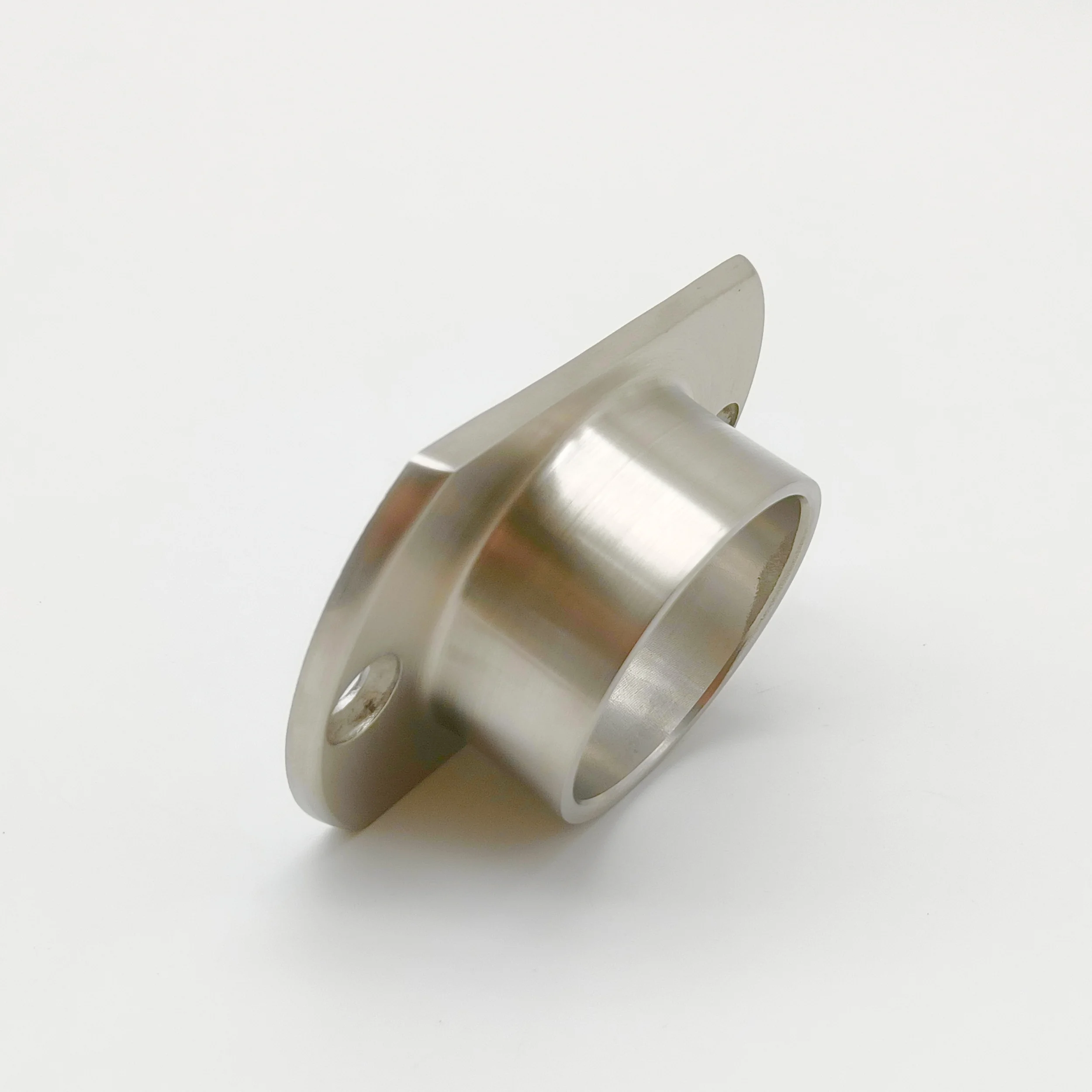 2 PCS 2 Inch Stainless Steel Handrail Flange Oblong Wall or Floor Mounted Satin Polished