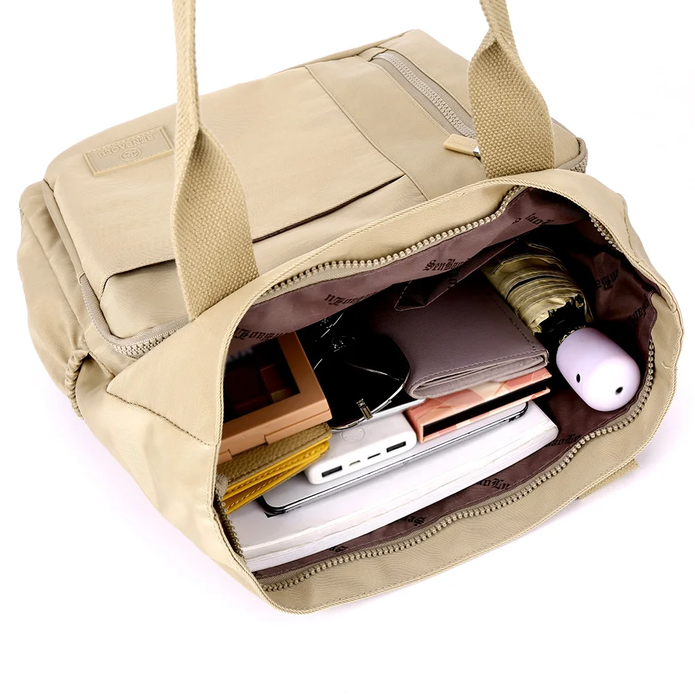 Nylon Tote Bags Women Shoulder Bag Large Capacity Handbag Laptop Bag Waterproof Travel Tote Multi-pockets Ladies Shopping Bag