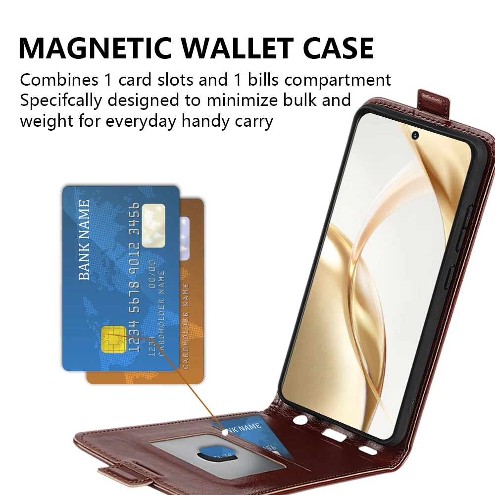 For Honor 200 Case Flip Leather Cases Soft Cover Vertical Wallet Leather Credit Card Slot phone case leather phone case leather wallet case leather case