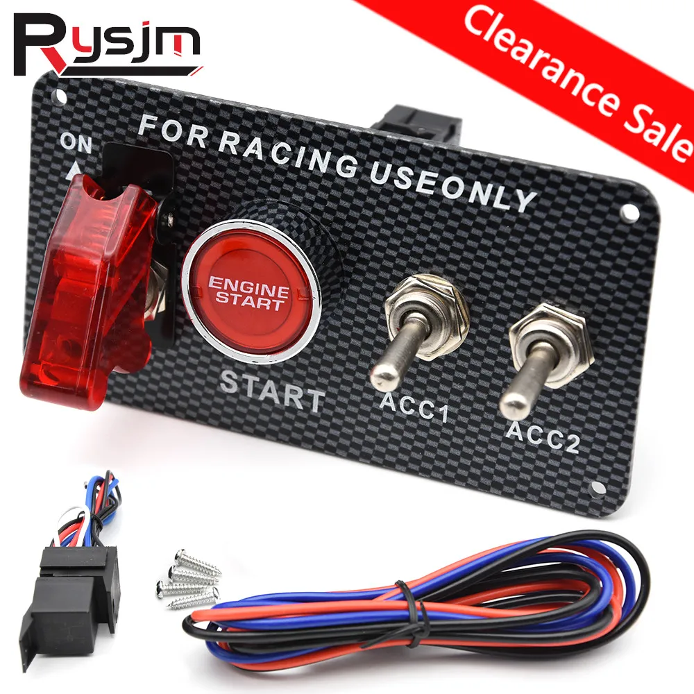 

Универсальный светодиодный переключатель зажигания 12 В, панель запуска двигателя, набор кнопок, аксессуары для гоночного автомобиля, переключатель питания 12 В