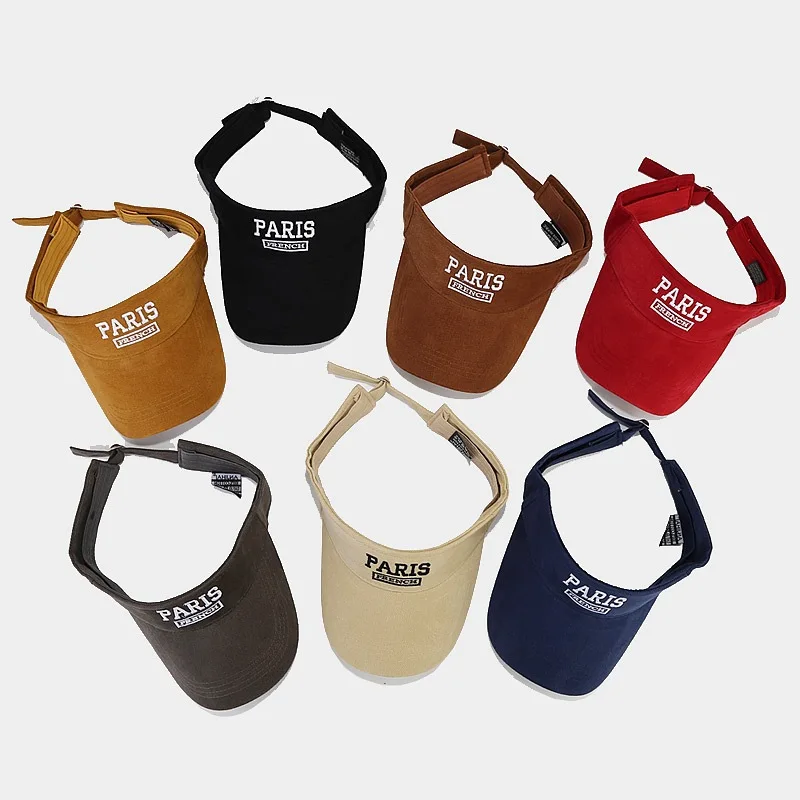Ins 패션 빈 탑 바이저 캡, 글자 자수, 고품질, 남성 여성, 여름 햇빛 보호 바이저