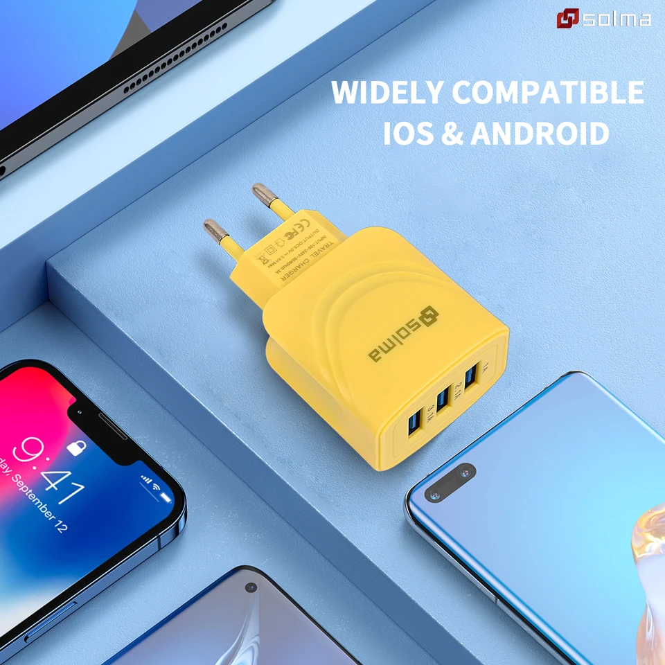 Caricabatterie Da Muro BAVIN Personalizzato Con Spina UK US EU, Doppia Porta USB 5V 2.4A 12W Per Ricarica Rapida Di Telefoni Cellulari, Caricatore Da - Foto 3