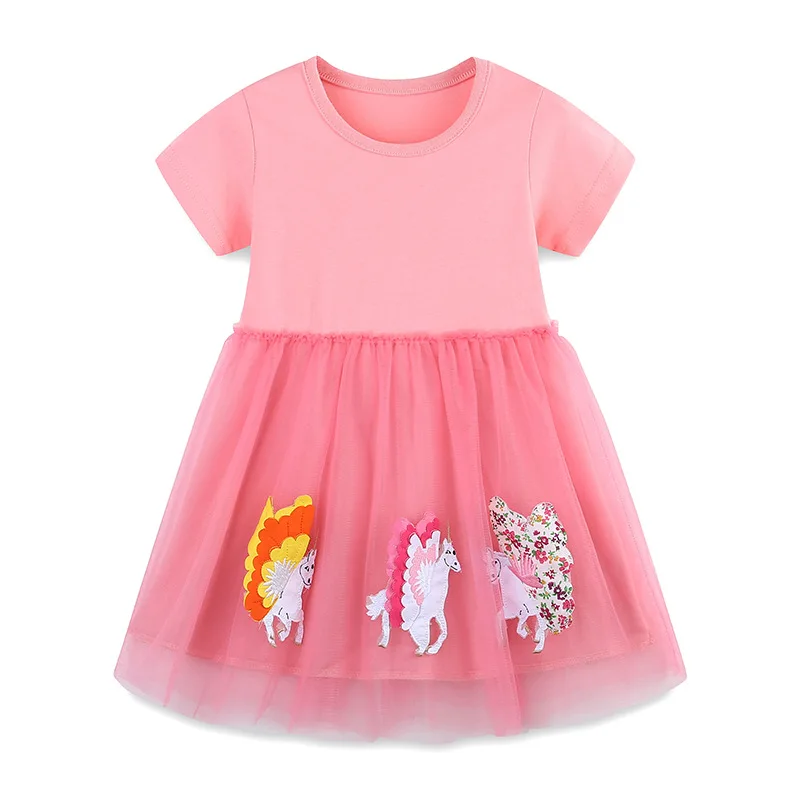 Girls Summer Cartoon Mesh Dress 5
