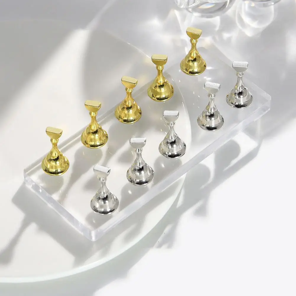 

Nail Art Tool Double-row Solid Acrylic Nail Holder Tray Versatile Practice Base for Novice Professional Manicure Artists Acrylic