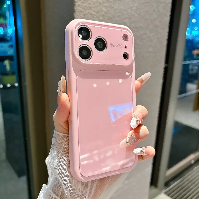 Luxury Candy Solid Color High Gloss Phone Case with Camera Lens Protection
