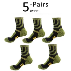 5 Pairs Colorful Compression Sport Socks with Coolmax Technology (5 Pairs green)