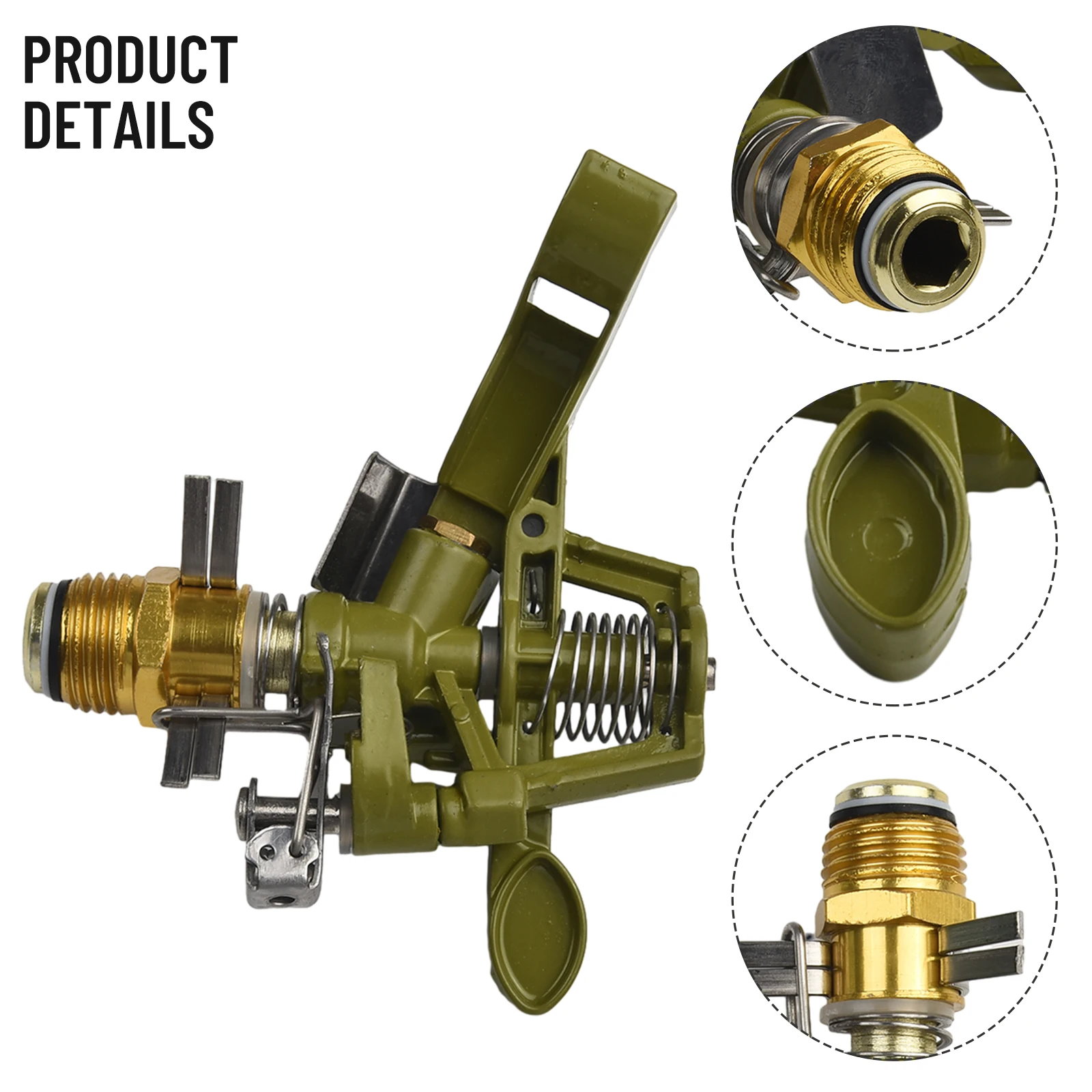 1/2" Brass Rocker Arm Water Sprinkler Nozzle Adjustable Water Sprinkler Lawn Watering Garden Irrigation Spray Nozzle