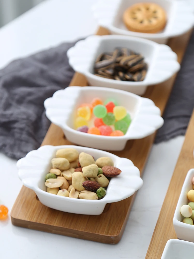 Simcat Portafrutta In Ceramica 3 Livelli Con Supporto In Bambù - Grande Capacità Per Frutta, Snack E Dessert - Verde Scuro - Ideale Per Cucina E Feste - 3