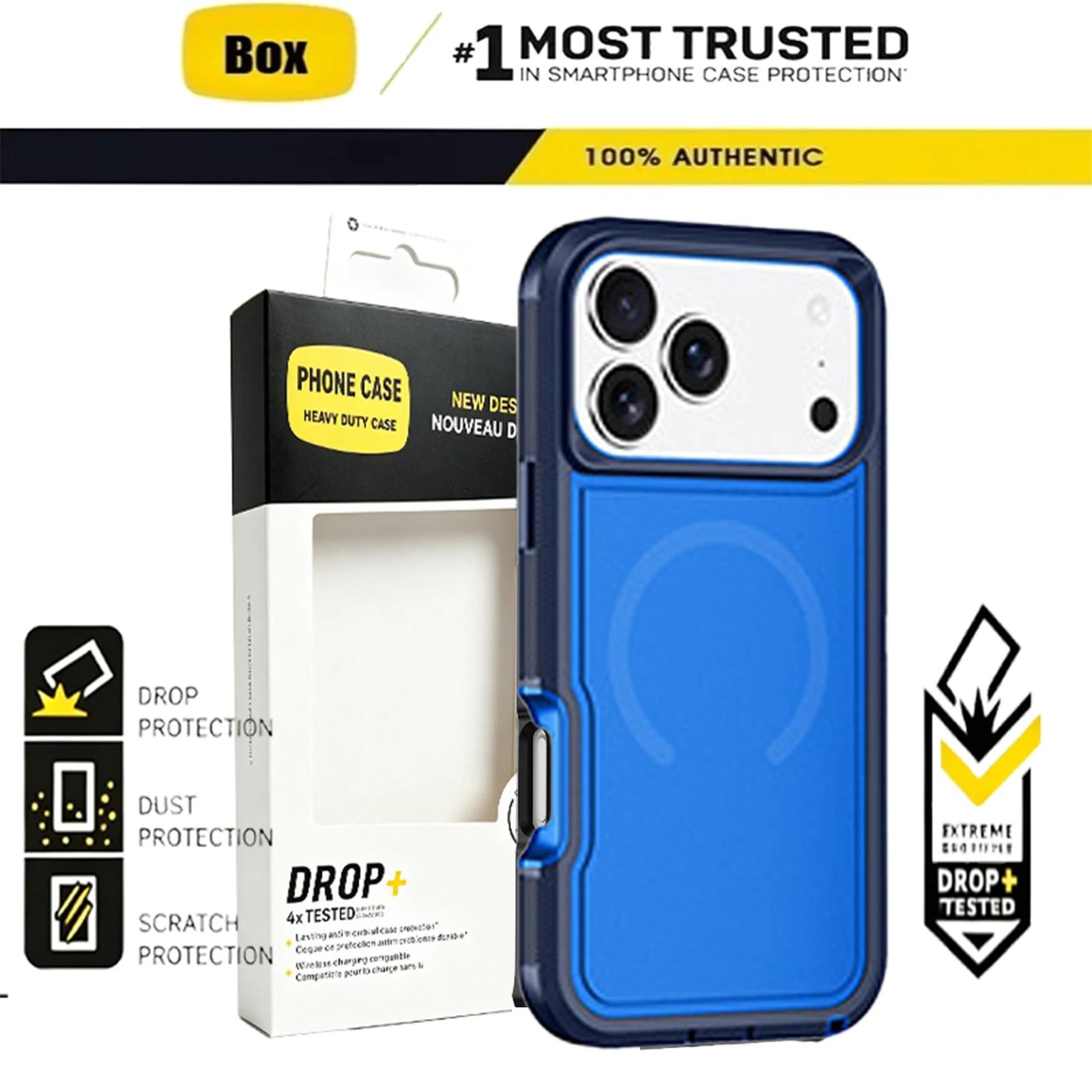 Heavy Duty Armor Defender Magnetic Phone Case - Shockproof Protective Cover with MagSafe Charging Compatibility