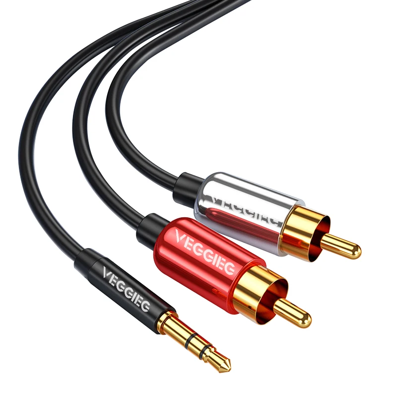 

RCA Audio Cable Jack 3.5 to 2 RCA Cable 3.5mm Jack to 2RCA Male Splitter Aux Cable for TV PC Audio Amplifiers DVD Speaker Wire