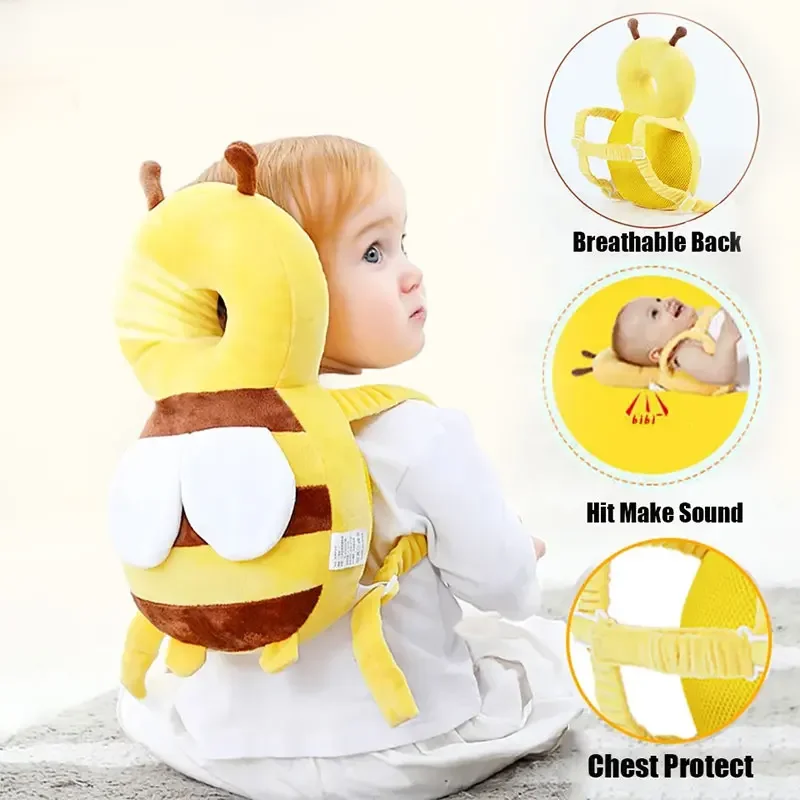 Head Back Protector Baby Protect Pillow Learn Walk Anti Fall Backward Cap Cartoon Kids Safe