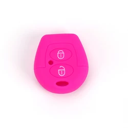 Premium Silicon Smart Key Case Holder Skin Cover (Rose red)