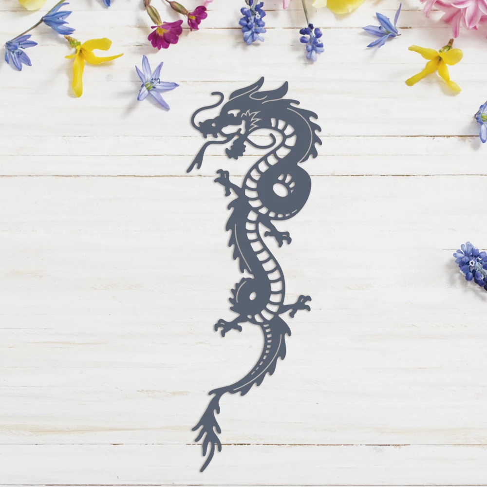 Chinese Happy New Year Dragon Lantern Metal Cutting Dies Blessed Paper Cutout for The Year of Gragon Window Decoration Craft 4