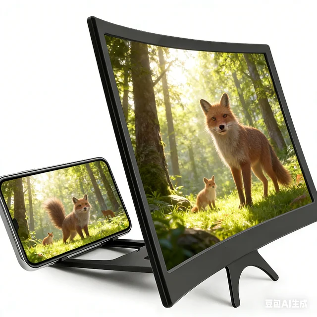 3D Phone Screen Magnifier for Smartphones Foldable Stand Adjustable Zoom Flip Phone Magnifier for Movie/Video/Gaming Devices 1