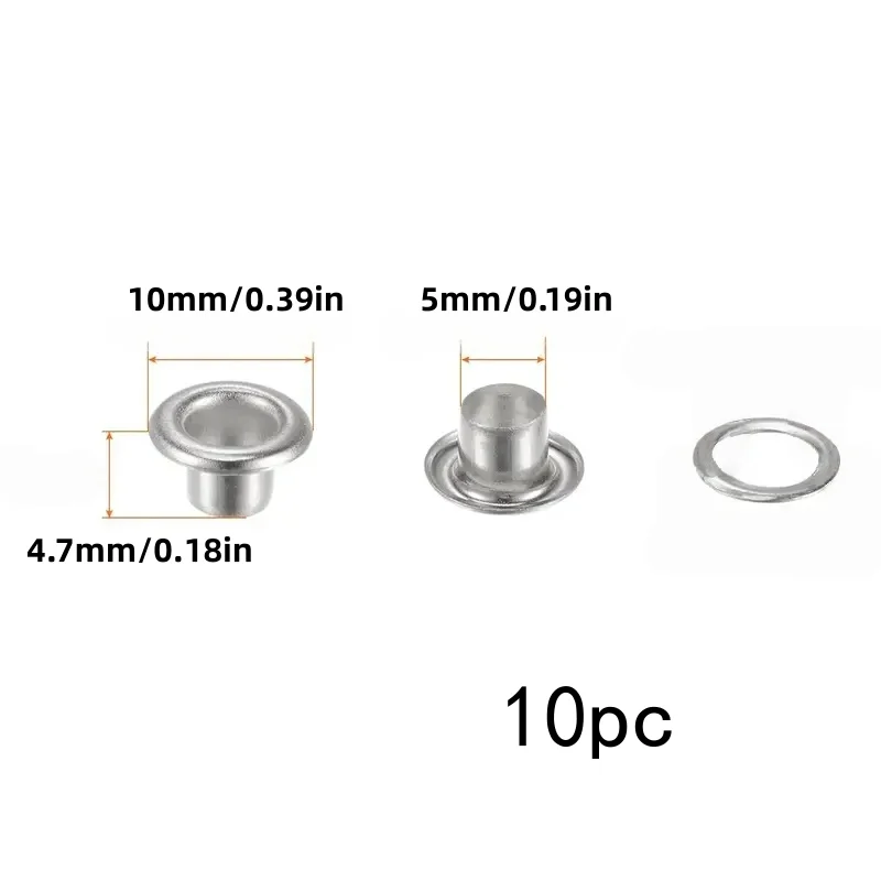 팬 먼지 커버용 5mm 금속 아일렛 10개, 면/메쉬용 와셔가 있는 낙하 방지용