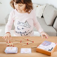 1Set Matchstick Puzzle Games Montessori Match Stick Educational Toy Math Toys IQ Brain Teaser Puzzles Early Educational Toys 2