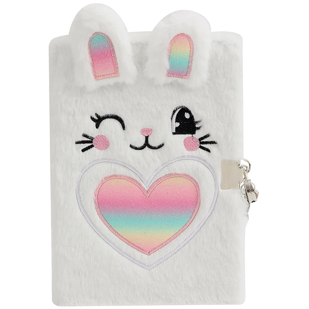 

Diary Lockable Fluffy Notebook Little Pocket Love Paper with Child Notepads