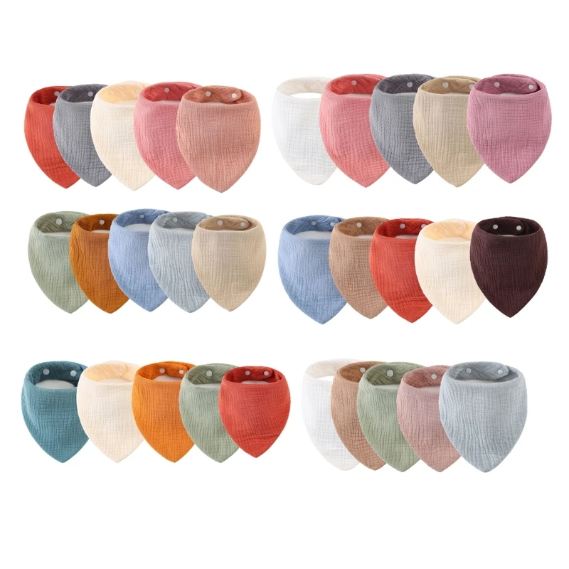 

5 Pack Baby Bibs Baby Bandana Dribble Bibs Soft Drool Bibs for Boys Girls Unisex