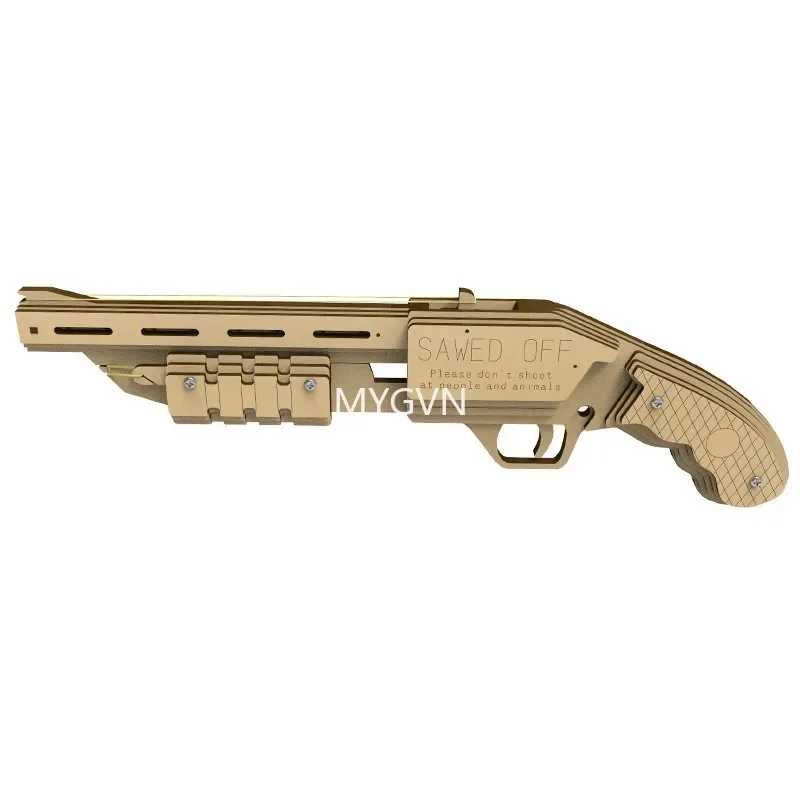 Rubber Band Gun Wooden Puzzle Butterfly Knife Folding Knife 3D Three-dimensional Model Toy Boy Puzzle Assembly Cs Prop 5