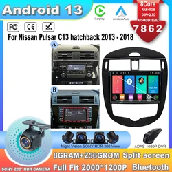 Android 13 Car Radio For Nissan Pulsar C13 hatchback 2013 -2018 7862CPU Multimedia Video Player autoradio lettore di navigazione