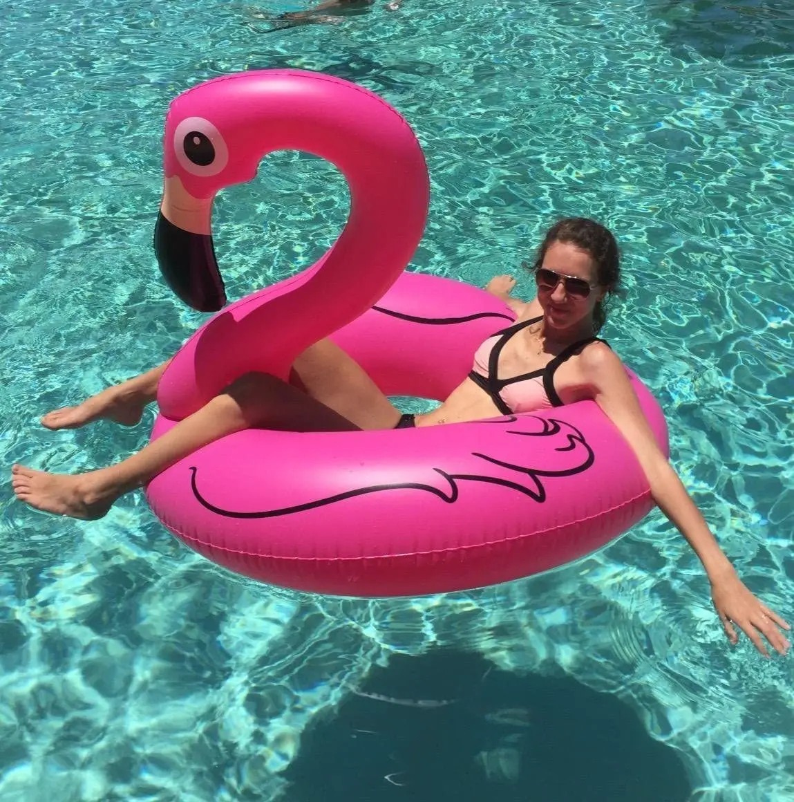 PVC Inflatable Flamingo Swimming Ring for Adults Pool Party Float Supplies