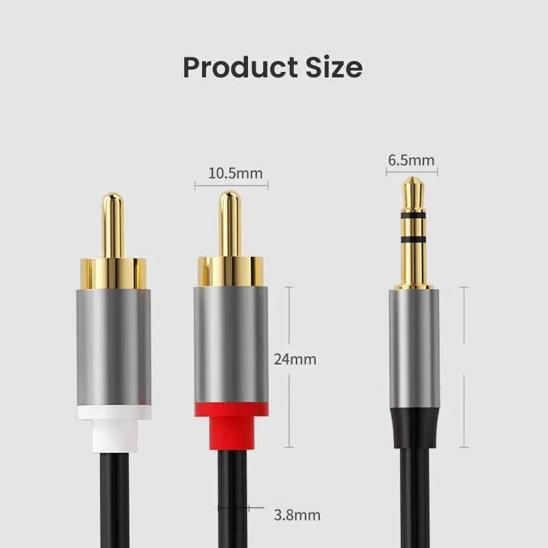 High-Quality 3.5mm to RCA Gold-Plated Audio Adapter Cable