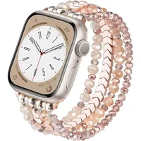 Bracelet lien perles Bracelet pour Apple Bracelet de montre pour femmes 38mm 40mm 41mm 42mm 44mm 45mm 46mm 49mm 1