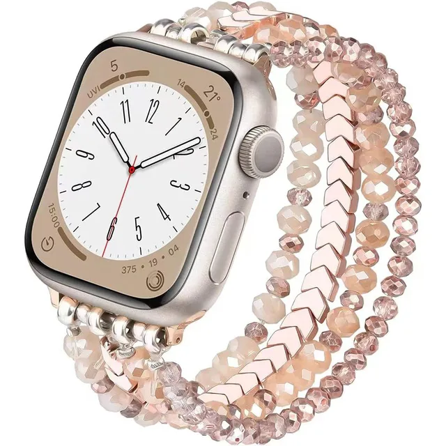 Bracelet lien perles Bracelet pour Apple Bracelet de montre pour femmes 38mm 40mm 41mm 42mm 44mm 45mm 46mm 49mm 1