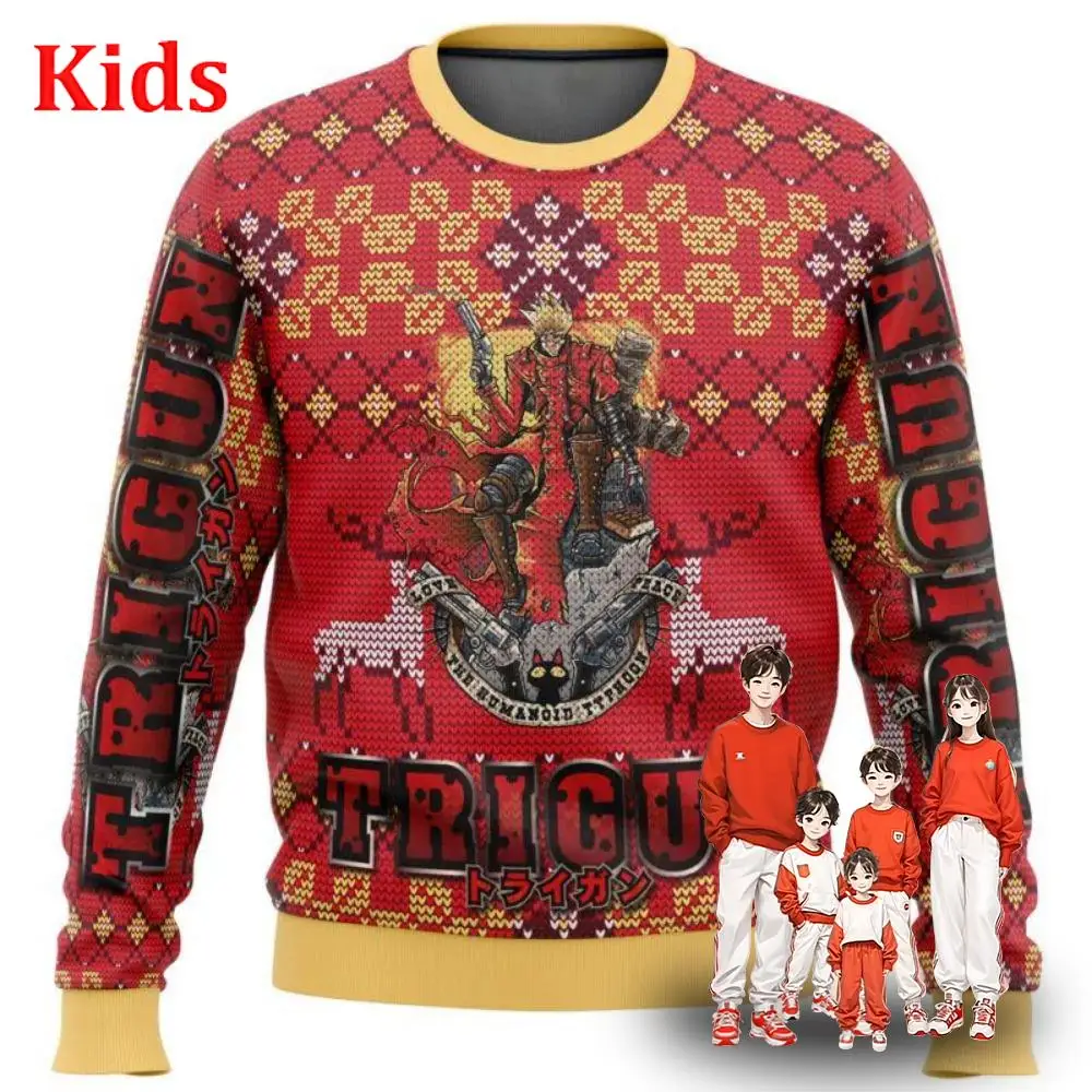 

Trigun Vash The Stampede Ugly Christmas Sweater Christmas Sweater Gift Santa Claus Pullover Kids 3D Sweatshirt And Top Autumn