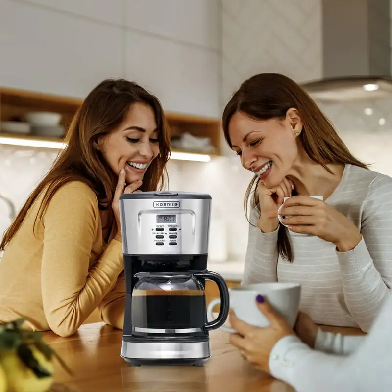 12 Cup Coffee Maker, Programmable Coffee Machine & Ice Tea Maker with Glass  Carafe, Drip Coffee Pot, Auto Keep Warm, Anti-Drip, - AliExpress