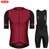 Summer PRO AERO Elastic Sleeve Cycling Clothing Man Red Senior Breathable Cycling Jersey Set Mountain Bicycle Road Riding Jersey 1