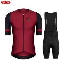Summer PRO AERO Elastic Sleeve Cycling Clothing Man Red Senior Breathable Cycling Jersey Set Mountain Bicycle Road Riding Jersey 1