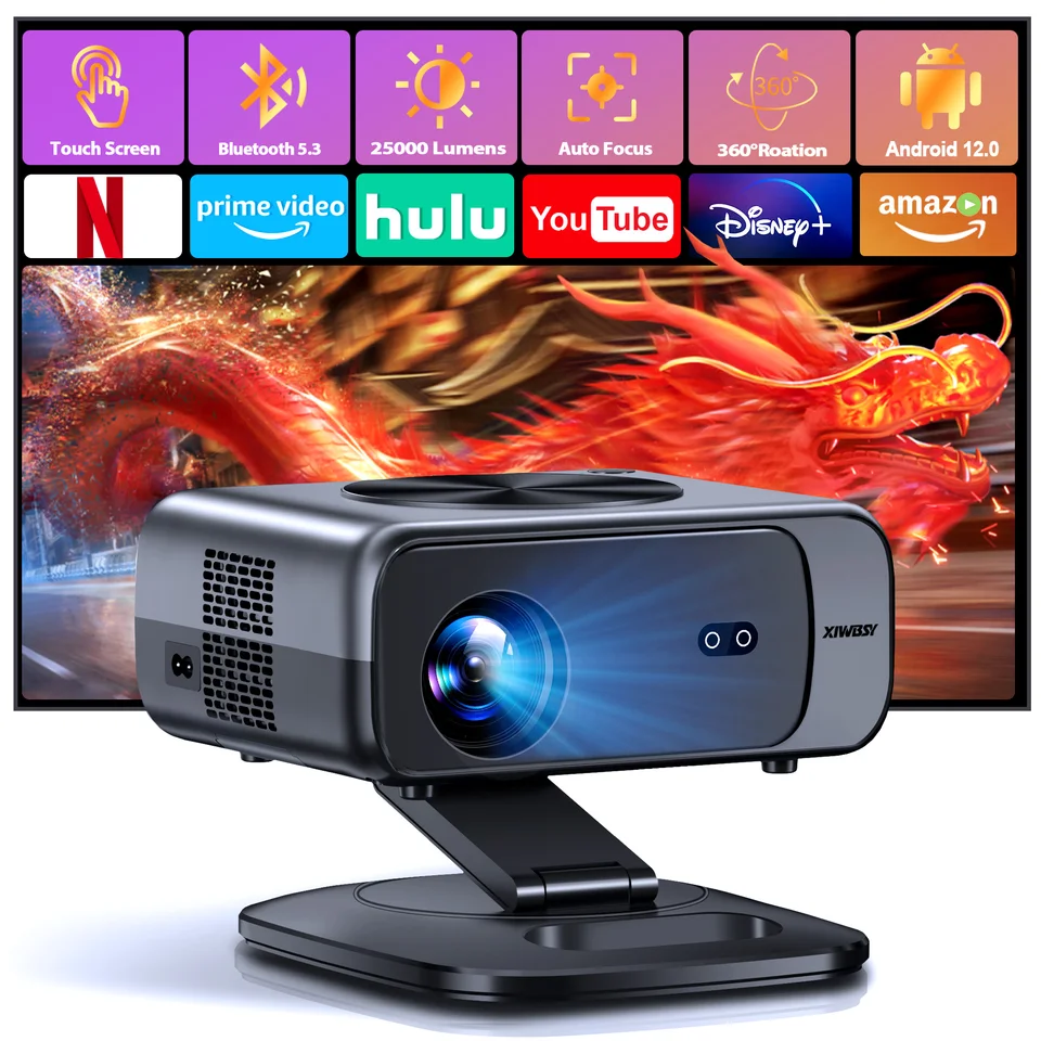 XIWBSY 2025 4K HD Projector 800ANSI Auto Focus Wifi6 Mini