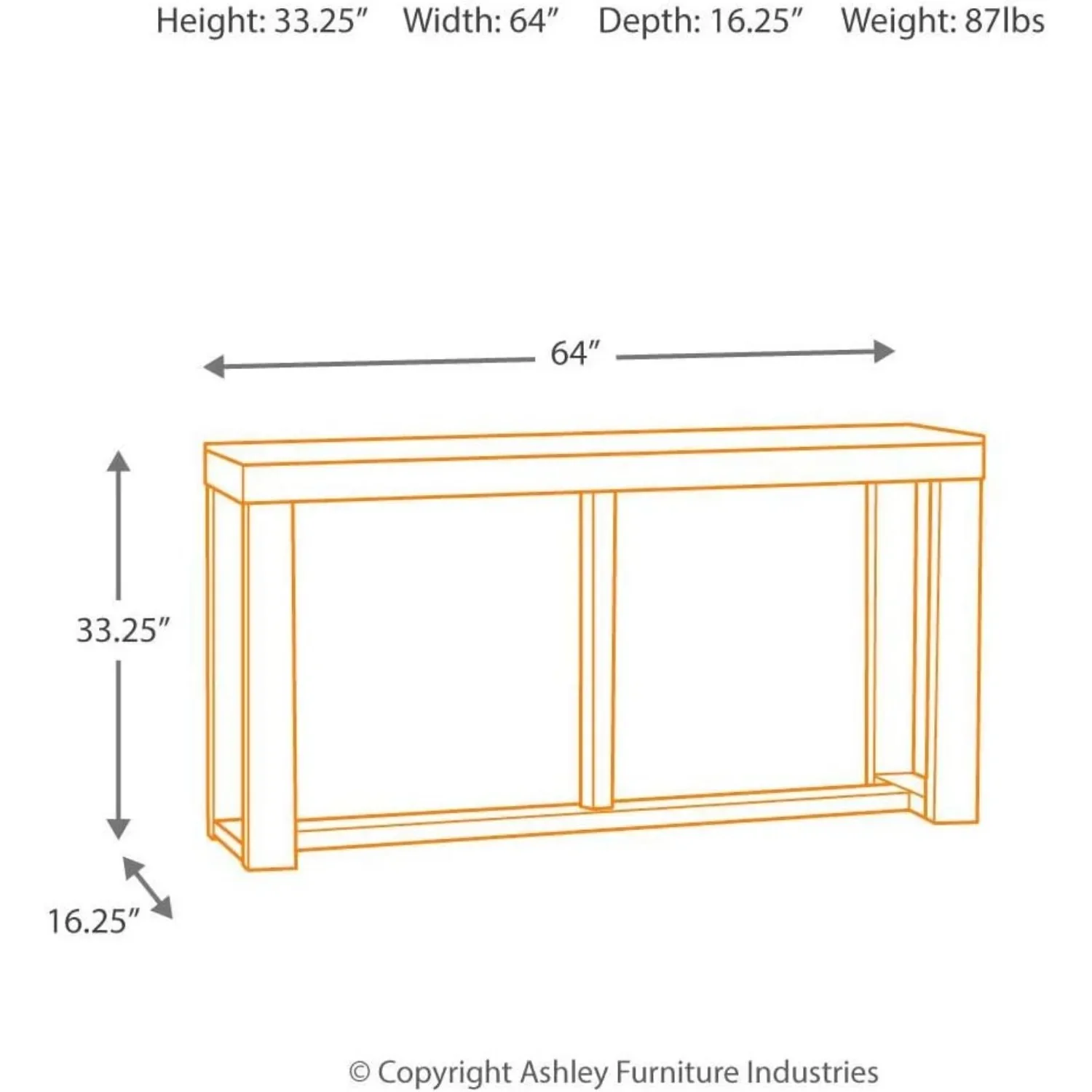 Watson Mid-Century Rectangular Sofa Table, Dark Brown 3