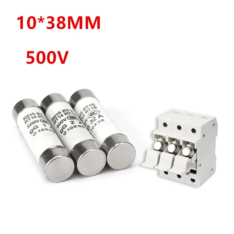 

20Pcs 10*38 Fast blow Ceramic Fuse 10x38mm Fuse 500V 1A 2A 3A 4A 5A 6A 8A 10A 16A 20A 25A 32A RO15 RT19 RT14 RT18