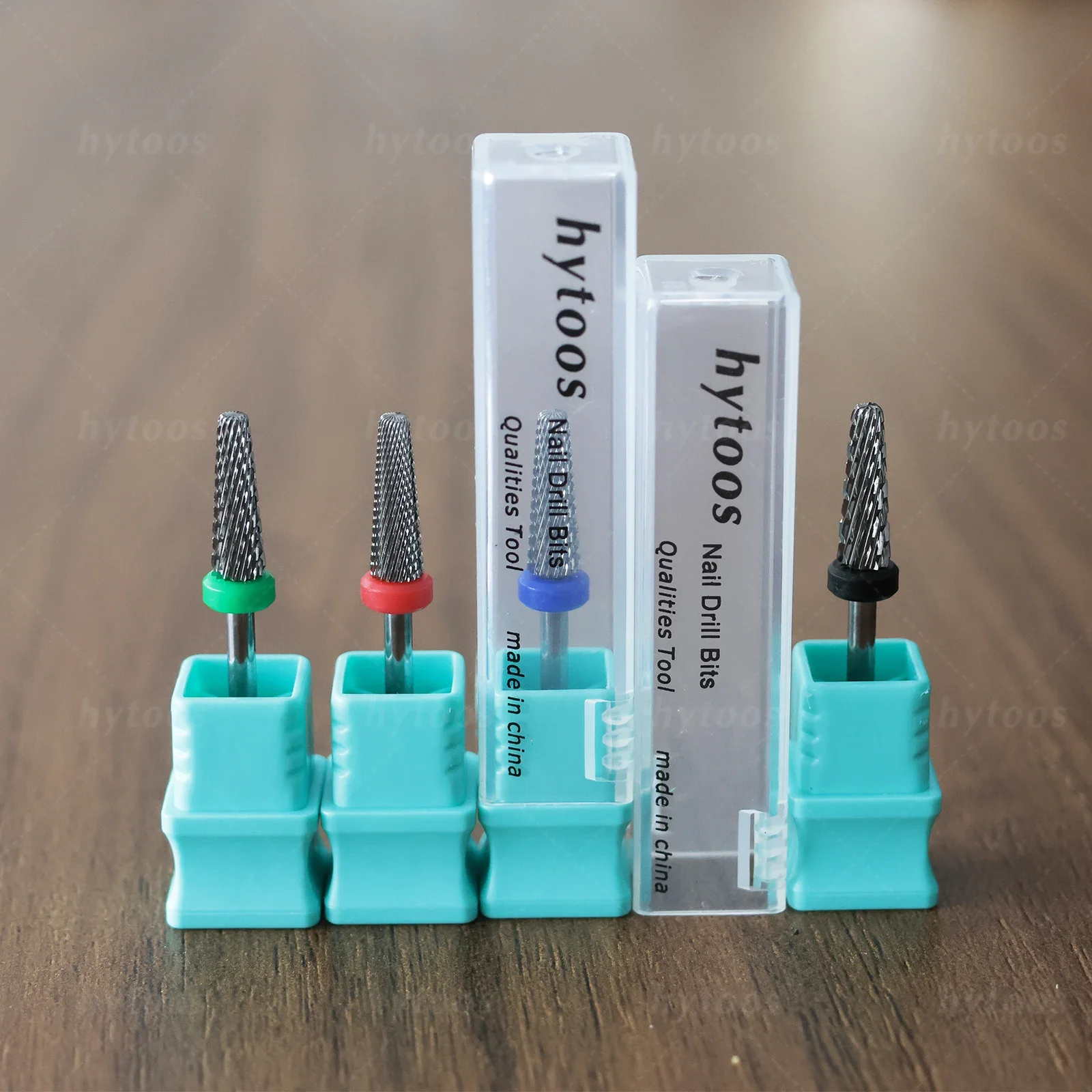 HYTOOS 4mm 5 in 1 네일 드릴 비트 전문 아크릴 카바이드 비트 매니큐어 젤 폴리쉬 리무버 도구 전동 드릴 액세서리