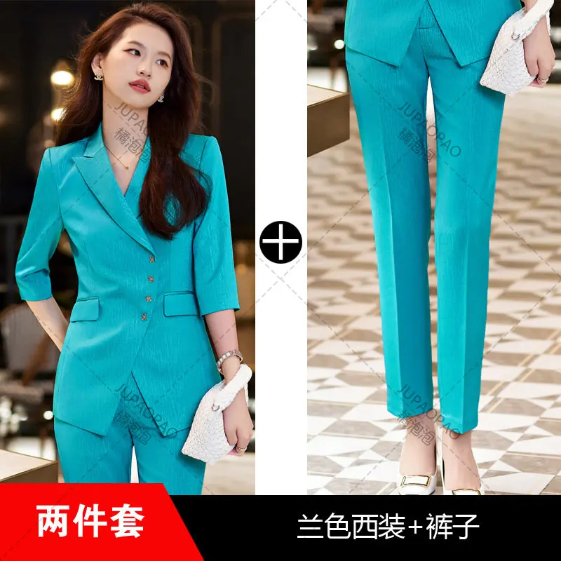 Blazer Woman Small Seven-point Sleeve Overalls Formal Wear Workplace Manager Overalls High-end Professional Suits Plus-size