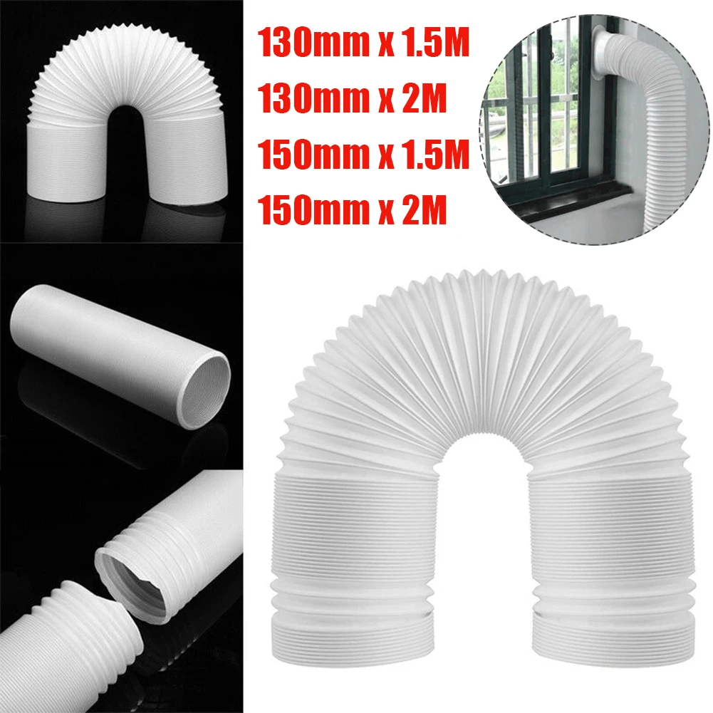 130/150mm Ventilator Pipe Universal Flexible Tube Air Ventilation Pipe Hose Air Conditioner Exhaust Duct System Vent 1.5/2M