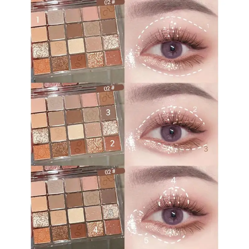 20-color Eyeshadow Palette Pearlescent Matte Eye Shadow Silky Shiny Long-lasting Beauty Cosmetics Female Makeup