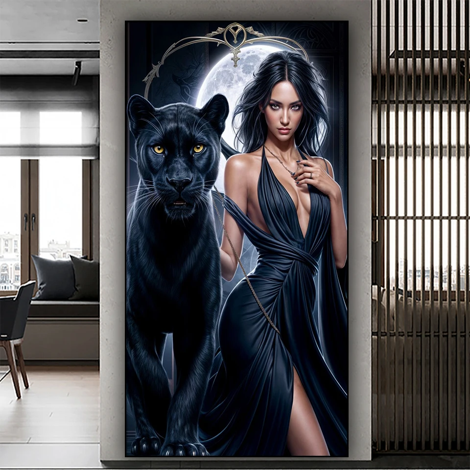 DCIDBEI Diamond Painting 5D – Pantera Nella Giungla, 30x40 Cm, Kit Completo Per Adulti