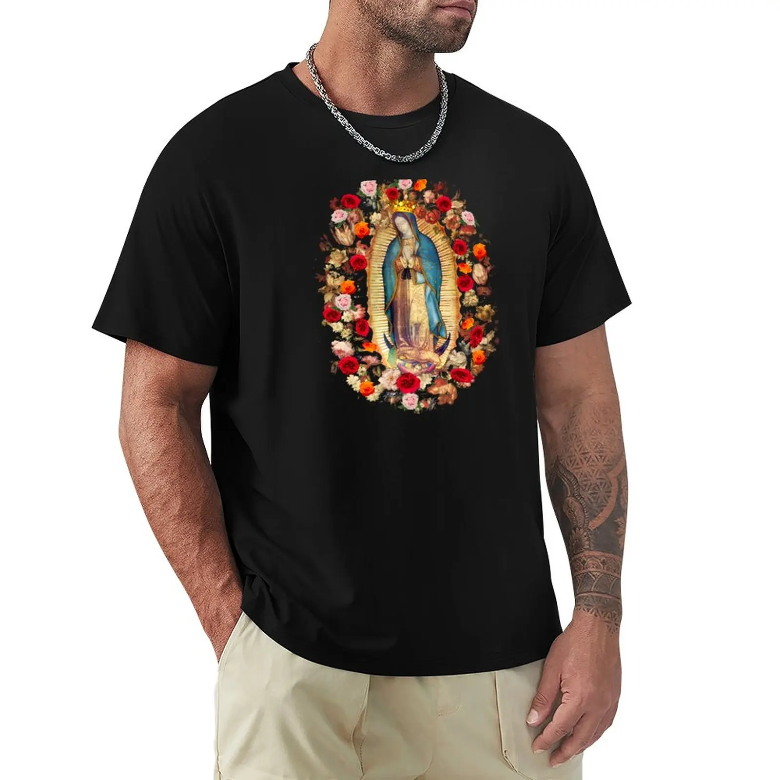 

Our Lady of Guadalupe Virgin Mary Catholic Mexico T-Shirt quick drying t-shirt fitted t shirts for men