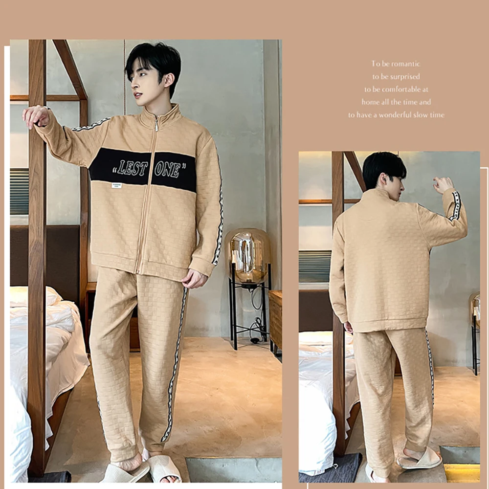 3-Layer Thicken 100% Cotton Warm Sleepwear for Winter Sleeping Pajamas Set Japan Style Hygroscopic Windproof Soft Pyjama Homme