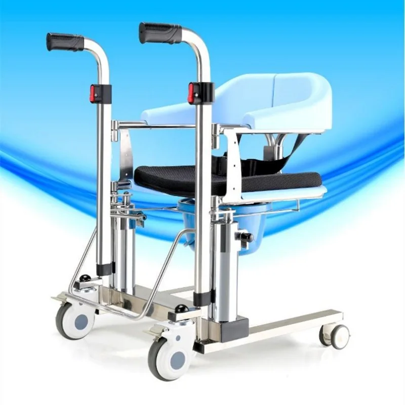 double hyraulic operate motorized drive patient lifting up transfer chair shower commode chair transport wheelchair rollator 6