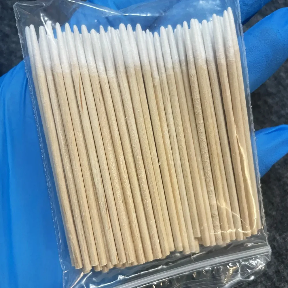 Description Picture 3 of item10cm Nails Wood Cotton Swab 500/100/300pcs Clean Sticks Bud Tip Makeup Eyebrow Sticks Nail Glue Polish Remover Tools Cotton Head