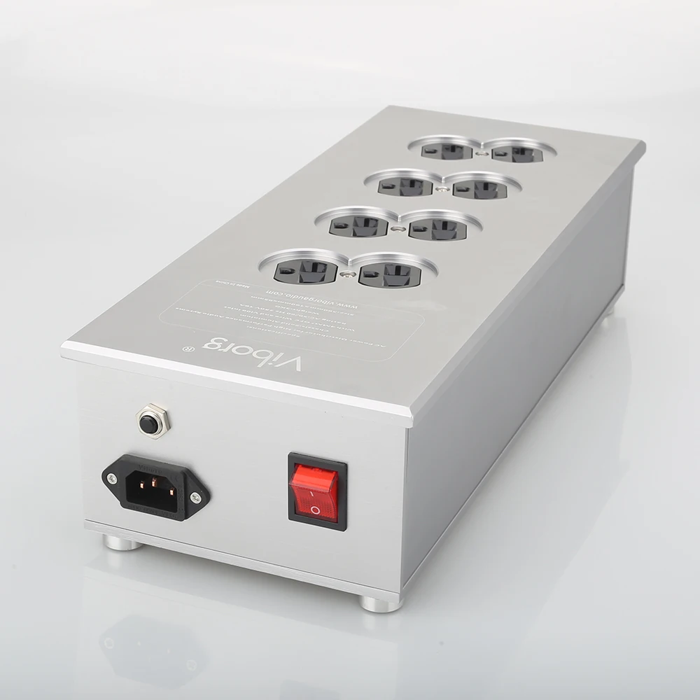Viborg VM80 하이파이 전원 필터 플랜트 US 소켓, 8 웨이 AC 전원 컨디셔너, 오디오 애호가 전원 청정기, US AC 전원 바 분배기