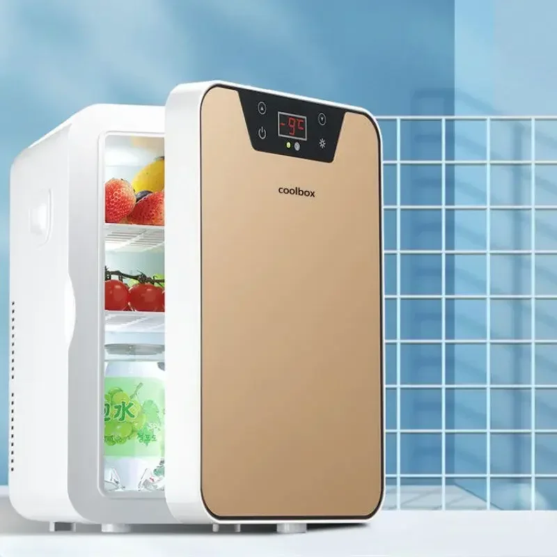 12/220V Small Refrigerator Small Household Dormitory Car Home Dual-purpose Car Hot and Cold Tempered Glass Panel