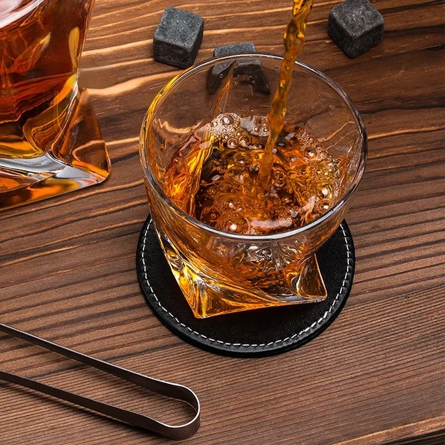 Set Regalo Whisky Royal Reserve - Decanter, Bicchieri, Pietre Di Ghiaccio, Sottobicchieri In Legno - Foto 4