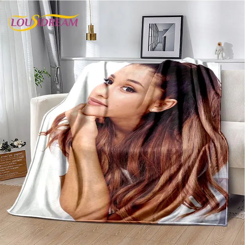 3D 인기 가수 Ariana Grande 고양이 Ari 부드러운 플러시 담요, 플란넬 담요 거실 침실 침대 소파 피크닉을위한 담요를 던져