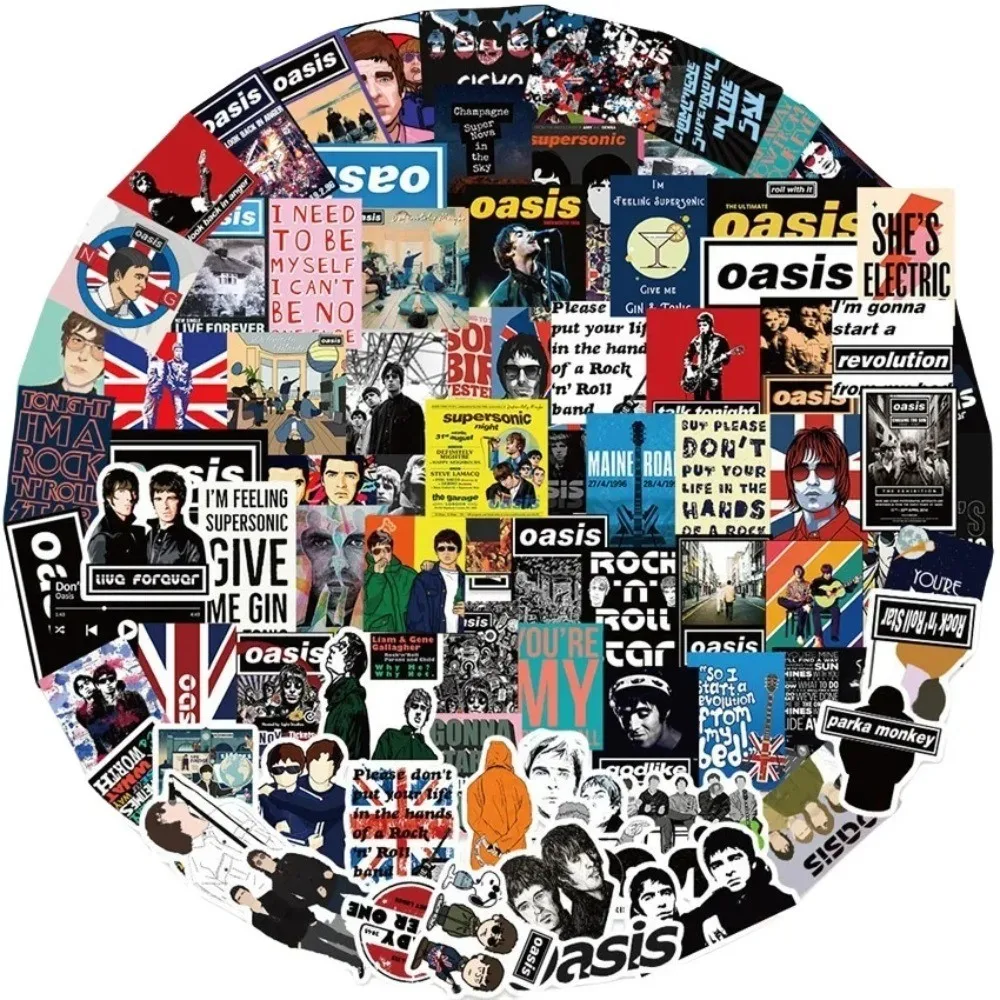 Oasis Rock Band Poster Stickers Set - Decorative Stickers for Luggage, Water Bottles, Laptops & More