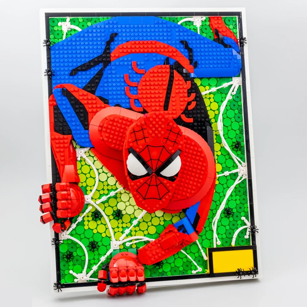 2099Pcs 3D Wall Photo Decoration Bricks The Amazings Spider-Heroes Art Model Fit 31209 Building Block Toys Gift Set